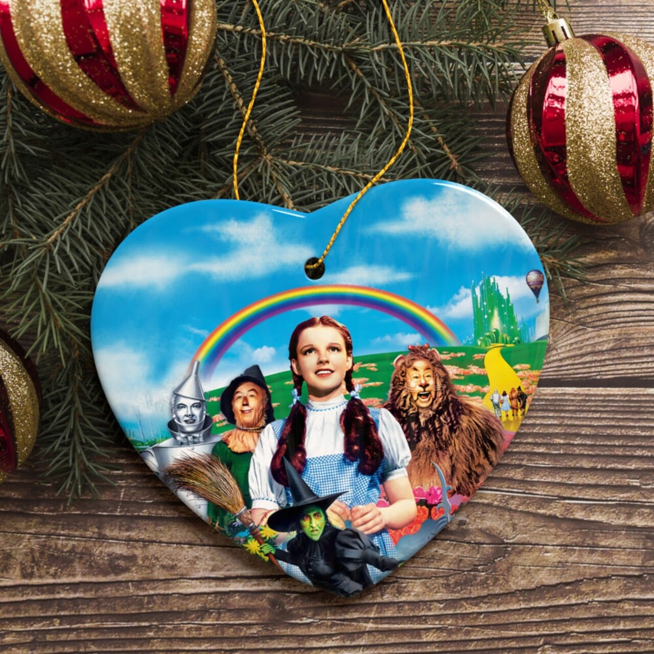 Vibrantly Colorful and Classic Wonderful Wizard of Oz Christmas Ornament